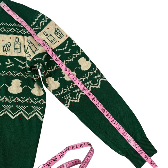 Jameson Ugly Christmas Sweater Green Irish Whisky Fair Isle Knit Size XLHoliday - Picture 5 of 9